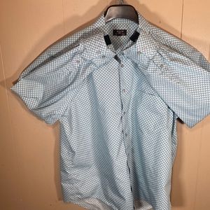 Alfani Large Blue/Turquoise patterned Dress Shirt